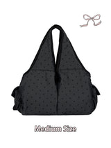 [Medium] Bow Shoulder Bag (Dot Black)