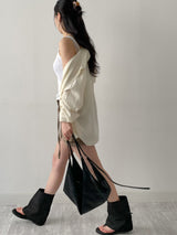 Lace Ribbed Square Sleeveless