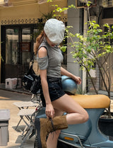 Wrinkle Side Rivet Shorts