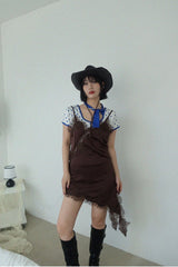 DOT TIE SCARF STRAP TOP