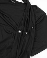 カウルネックスカーフTシャツ _ ブラック