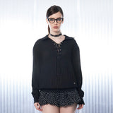 Eyelet polo Shirt [Black]