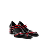 Colorful Bridge丨Double Strapped Flats GOTH Small Square Toe Mary Jane Shoes Mid Heel Women's Flats