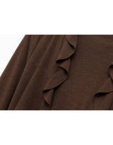 [2PCS] Elly Ruffle Bolero Tie-Detail Tube Top Set Chacoal Grey