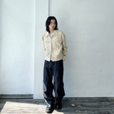 Zip Pocket Slightly Cropped Suede Jacket