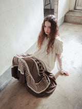 Back ribbon flare top / ivory