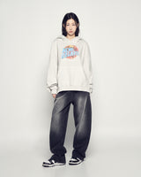 25FW BASKET BALL PIGMENT WIDE HOODIE LIGHT GRAY