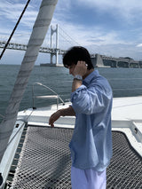 Summer Ice Seersucker Oversized Shirt