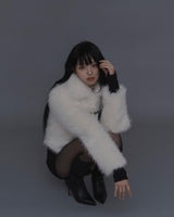 Rabbit Hook Crop Fur Jacket
