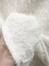 Anti-Fur Half-Pola Short-Sleeve Knit