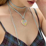 Heart Sprinkle Star Choker String Necklace 