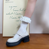 French Polka Dot Bubble Frill Ribbon Socks