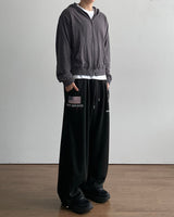 Roving Slub Cropped Hooded Zip-up