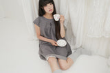 COUNTRY FLARE LINEN DRESS / CHARCOAL