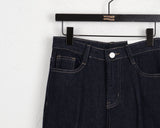 [3色] リビースティッチレッグルームブーツカットローデニムパンツ