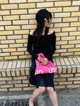 エコ ノーモアバッグ(lime_pink_blue_grey_navy)