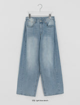 Dalt Side Pintuck Wide Denim Pants