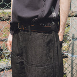 Stripe denim pants / Black