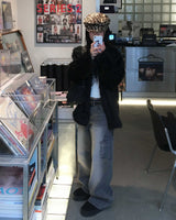 Pocket dark denim pants