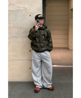Camo Hood Zipper Jacket