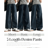 [Short, basic, long] [S-2XL] [Summer long pants!] ジェロームワンタックサマーワイドデニムパンツ (4 colors)