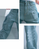 3Dpixel print denim(rightblue)