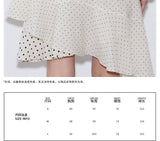 rirri 25SS New Arrival Polka Dot Slim-Fit Resort-Style Flounce Hem Dress