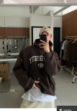  Urban University Embroidery Double Middle Overfit Hoodie