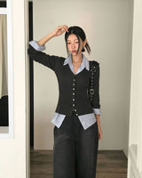 レシピロングスリーブニットカーディガン