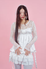 CORSAGE PUFF BLOUSE [IVORY]