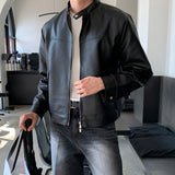 LMN Ribe Biker China Leather Jacket (black)
