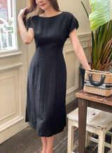 Opil Balloon Sleeve Linen Long One Piece