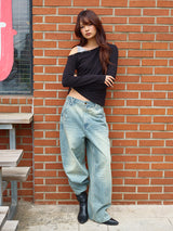 DOUBLE CAT WASHED DENIM SAND