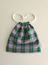 Check string pouch - light purple L