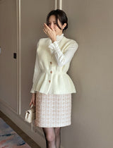 Shua Mink Smoke Peplum Knit Vest