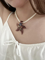 Vintage starfish pearl necklace