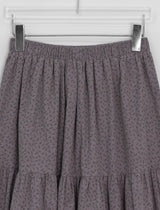 Pivot Flower Corduroy Banding Long Skirt