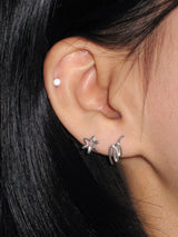 3, 4, 5mm ボールピアス (ホワイト)