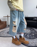 Arpa Damaged Bermuda Denim Pants