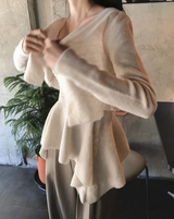 wave asymmetric flare knit cd + top set