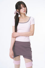 Deep Square-Neck Soft Top (POWDER PINK)