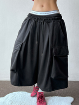Milan Cargo Pintuck Over Balloon Bermuda Shorts  2 Color 