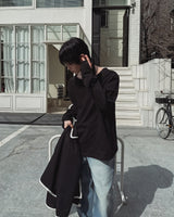 Chris Boatneck Loose Fit Button Long Sleeve T-Shirt