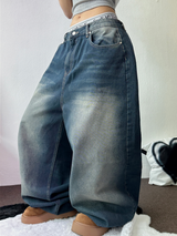 グラデーションバルーンロングデニムパンツ🩵🤍
