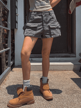 vintage multi-pocket short pants