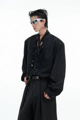 Scarf Neck Silk Shirt