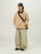 PU Double Knee Carpenter Wide Pants