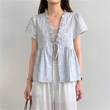 Floral Layered Frill Blouse