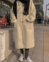 Wool buckle long coat