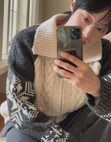 ボムコウィチャン カラーマッチ ニット ジップアップ